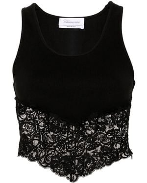 Blumarine Tanktop Mit Spitzendetail - Schwarz