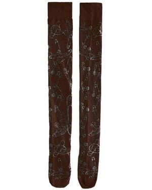 Vivienne Westwood Chaussettes À Épingle En Intarsia - Marron