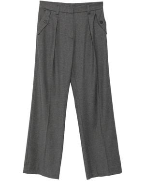 Antonelli Salice Pleated Wide-Leg Pants - Grey