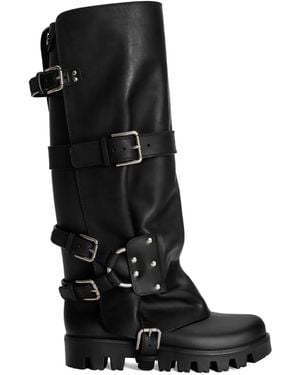 Dolce & Gabbana Buckled Biker Boots - Black