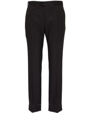 Brioni Straight-Leg Tailored Wool Trousers - Black