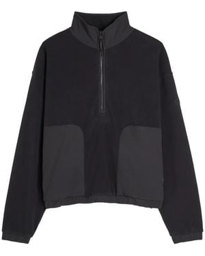 Vuori Sweater Met Fleece Textuur En Vlakken - Zwart