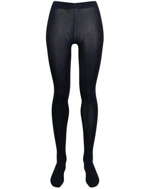 Wolford Medias de talle alto de cachemira - Azul
