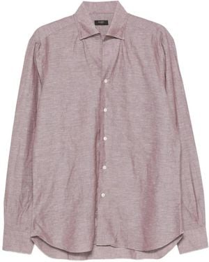 Barba Napoli Curved-Hem Shirt - Purple