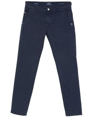 Barba Napoli Embroidered-Pocket Trousers - Blue