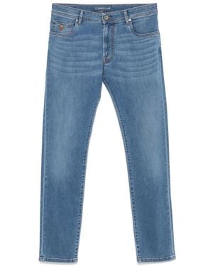 Corneliani Logo-Embroidered Jeans - Blue