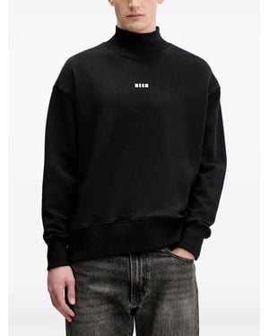 MSGM Jersey Con Cuello Vuelto Y Logo - Negro