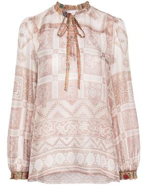 Pierre Louis Mascia Printed Silk Shirt - Pink