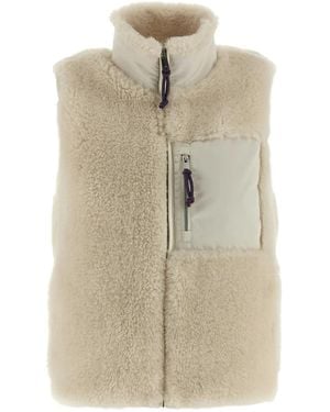 Tory Burch Colourblock Highpile Gilet - Natural