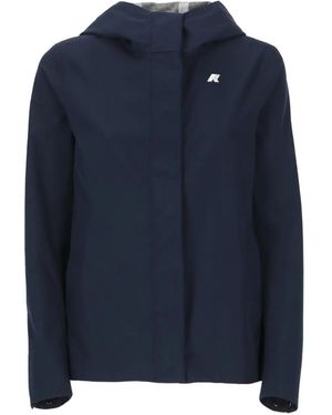 K-Way Madalina Hooded Logo Jacket - Blue