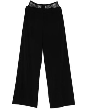 Patrizia Pepe Lace Palazzo Trousers - Black