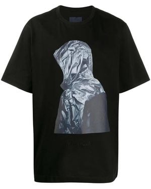 Juun.J Printed Cotton T-Shirt - Black