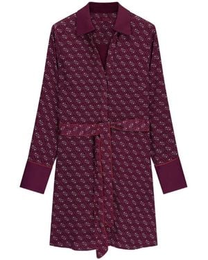 Guess Vestido Blerta Con Logo - Morado