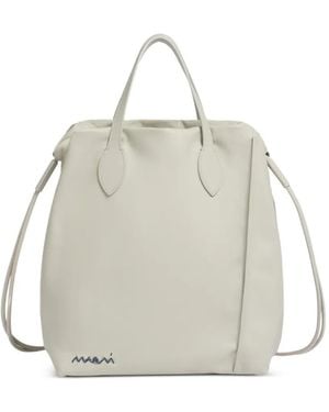 Marni Leather Scrunchie Backpack - White