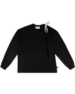 Area Crystal-Knot Cut-Out T-Shirt - Black