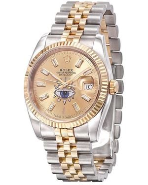 Jacquie Aiche Montre Oyster Perpetual eye 42 mm personnalisée - Métallisé