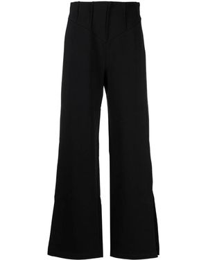 Gcds Wide-Leg Cotton-Jersey Trousers - Black