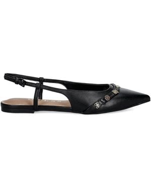 Guess Point-Toe Flat Court Shoes - Black