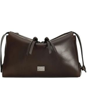 Dolce & Gabbana Vittoria Tempesta レザーショルダーバッグ - ブラウン