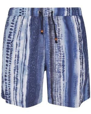 ESCAPISTA Costume Da Bagno Con Fantasia Tie Dye E Coulisse - Blu