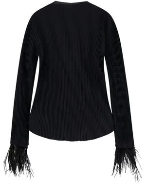 BOSS Feather-Trim Top - Black