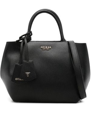 Guess Amorette Leather Tote Bag - Black