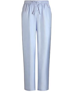 Dolce & Gabbana Pantalon Satiné À Lien De Resserrage - Bleu