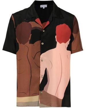 Amir Slama Graphic-Print Short-Sleeved Shirt - Black