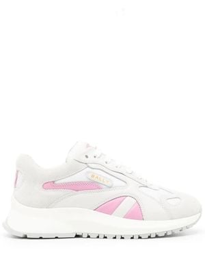 Bally Contrast-Panel Leather Trainers - White