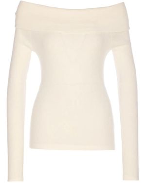 Lisa Yang Boat-Neck Long-Sleeves Top - Natural