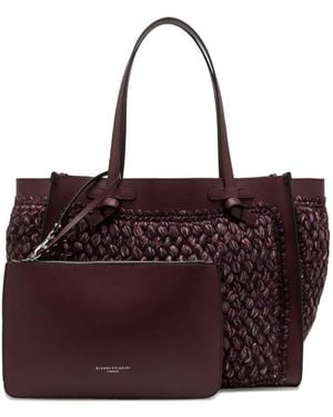 Gianni Chiarini Handtasche mit geflochtenem Detail - Lila