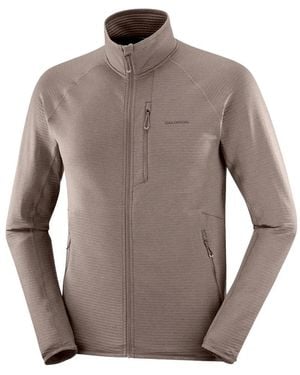 Salomon Ribbed Raglan-Sleeve Lightweight Jacket - Gray