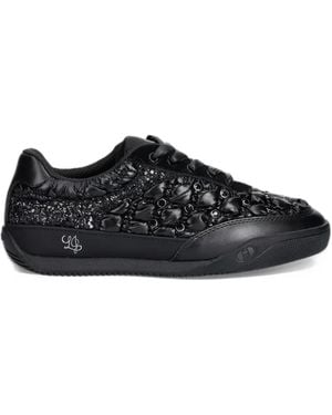 Liu Jo Lewis 04 Quilted Glitter-Detail Trainers - Black