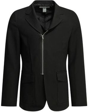 Comme des Garçons Single-Breasted Zip-Up Blazer - Black