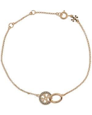 Tory Burch Logo-Charm Bracelet - Metallic