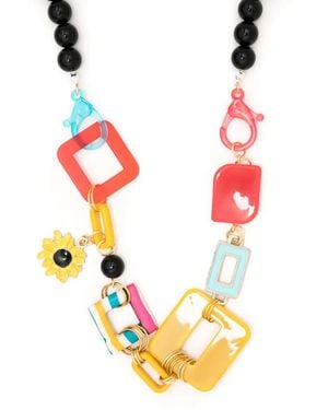 Amir Slama Floral-Appliqué Contrast Necklace - Metallic