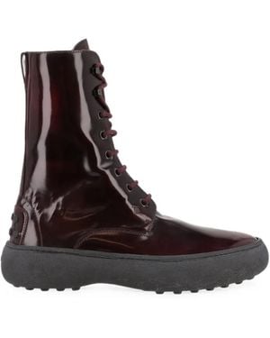 Tod's Lace-Up Gomma Boots - Brown