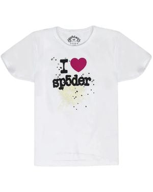 Sp5der Graphic-Print T-Shirt - White