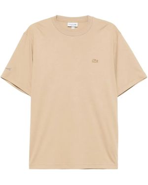 Lacoste T-Shirt mit Stickerei - Natur