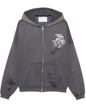 PALY Sudadera Con Capucha Y Detalle Estampado - Gris