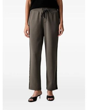 Joseph Ribkoff Side-Stripe Drawstring Track Pants - Black