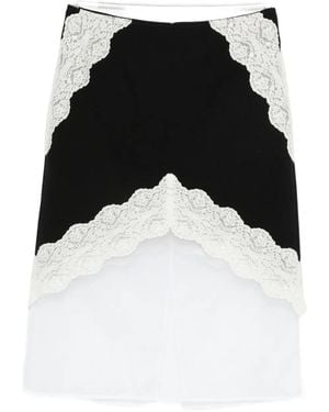 Jil Sander Lace-Insert Skirt - Black