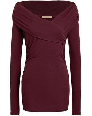 12 STOREEZ Top Con Hombros Descubiertos - Morado