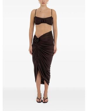 Maygel Coronel Medusa Beachwear Mit Blumenapplikation (2Er-Set) - Schwarz