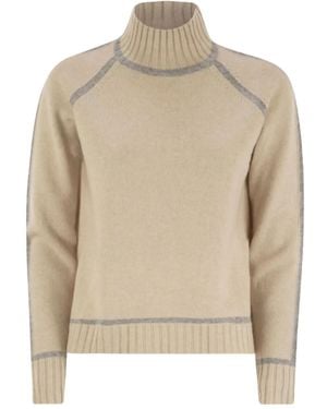Max Mara Rollkragenpullover Mit Raglanärmeln - Natur