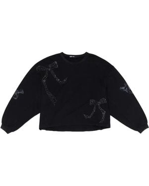Bimba Y Lola Rhinestone-Bow Sweatshirt - Black