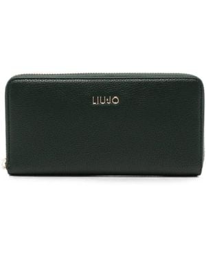 Liu Jo Logo-Plaque Zip-Around Wallet - Black