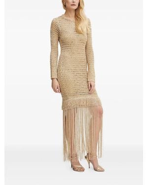 SIMONA CORSELLINI Open-Back Fringe Mini Dress - Natural