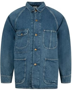 Orslow 1950's Coverall Patch Pockets Denim Jacket - Blue