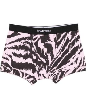 Tom Ford Bóxer Con Estampado De Tigre - Blanco